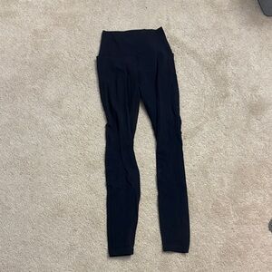 Navy Blue High-Waisted Leggings